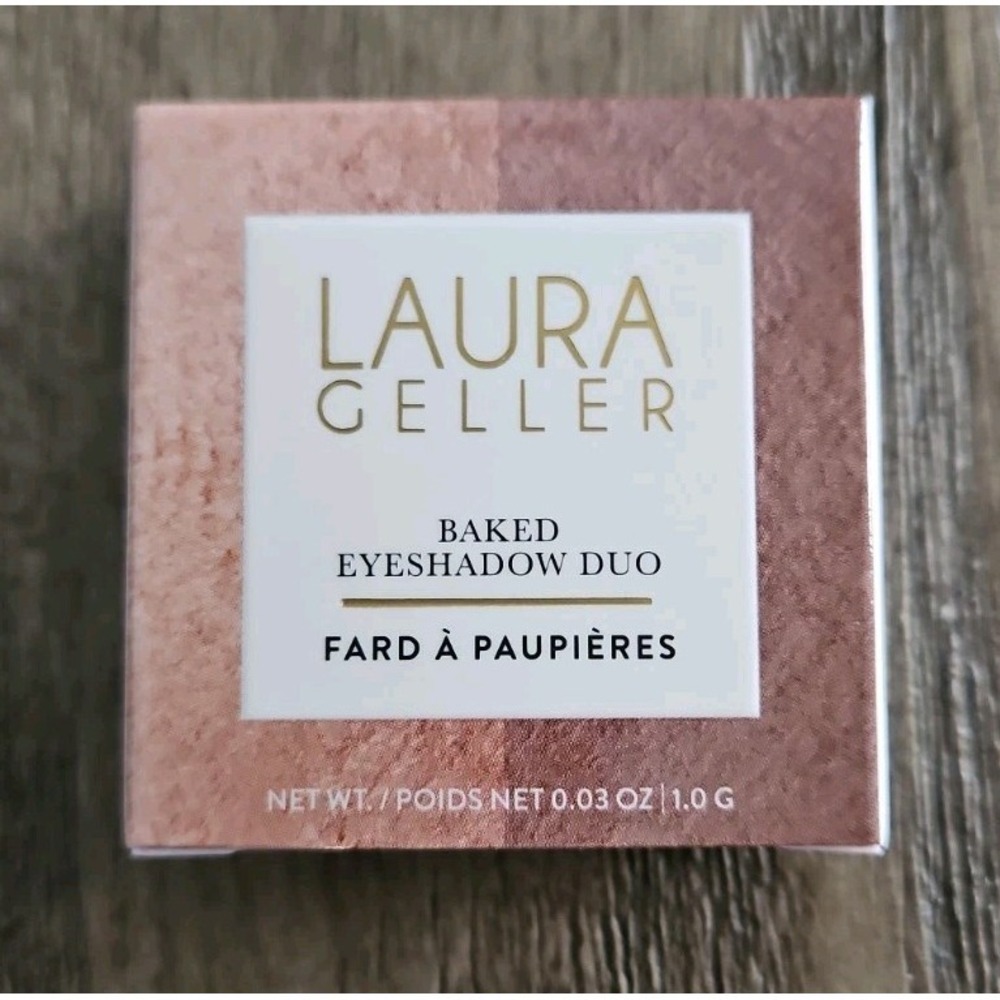 Laura Geller Baked Eyeshadow Duo Sunstone/Almond Shimmer Matte Neutral NewSealed